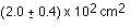 (2.0 +/- 0.4) x 10^2 cm^2