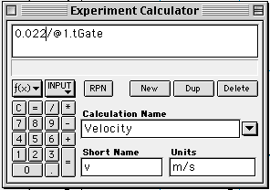 Calculation Window for velocity calculation