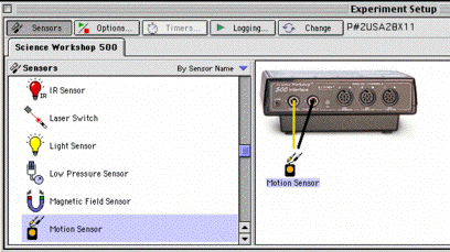 Select a sensor dialog