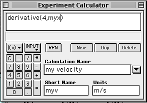 velocity calculation screen shot