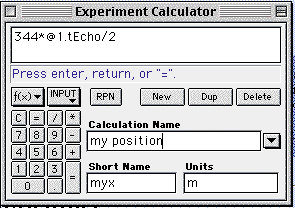 Experiment calculator for position