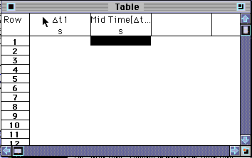 Data table screen dump