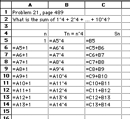 Problem 21 Spreadsheet w/ Formulas