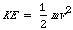 KE = (1/2)mv^2