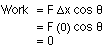 Work equation for delta-x = 0