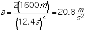 a = 20.8 m/s^2