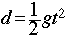 d=(1/2)gt^2